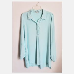 Pleione Rolled Sleeves Tunic Top Sz L